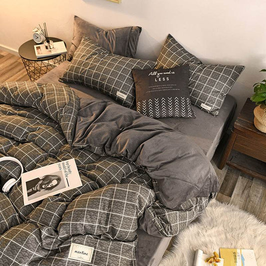 Fashion Student Sheet Set Blanket Cover Bedding 4-piece Set - Mubimart