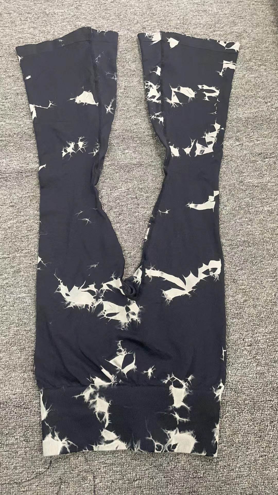 Fashion Tie Dye Printed Yoga Bell-Bottomed Pants Seamless High Waist Quick-drying Fitness Running Sports Leggings Women Flares - Mubimart