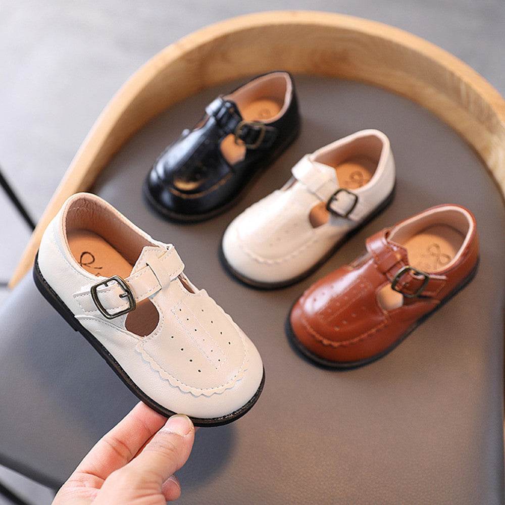 Fashionable Breathable Leather Shoes For Boys And Girls - Mubimart