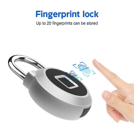 Fingerprint Lock Smart Keyless Lock IP65 Waterproof Anti-Theft Security Padlock Door Luggage Case PadLockS - Mubimart