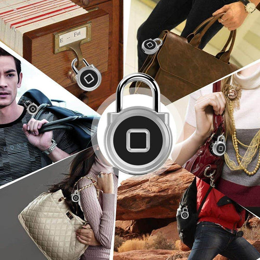 Fingerprint Lock Smart Keyless Lock IP65 Waterproof Anti-Theft Security Padlock Door Luggage Case PadLockS - Mubimart