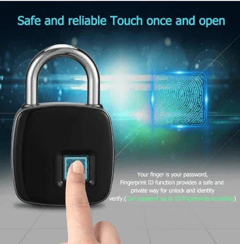 Fingerprint-padlock-smart-lock-anti-theft-door-lock-outdoor-door-padlock-luggage-lock-fingerprint-padlock-Mubimart-2141 - Mubimart