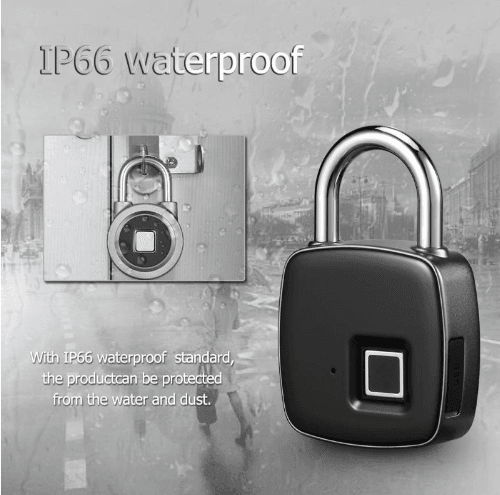 Fingerprint padlock smart lock anti-theft door lock outdoor door padlock luggage lock fingerprint padlock - Mubimart