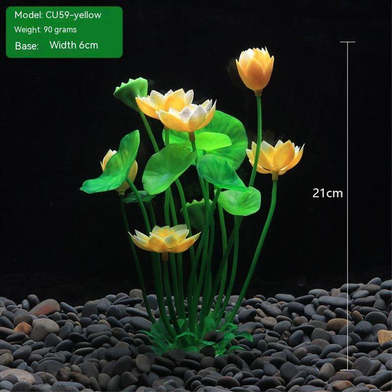 Fish Tank Landscaping Lotus Flowers Water Plants And Simulated Plants - Mubimart