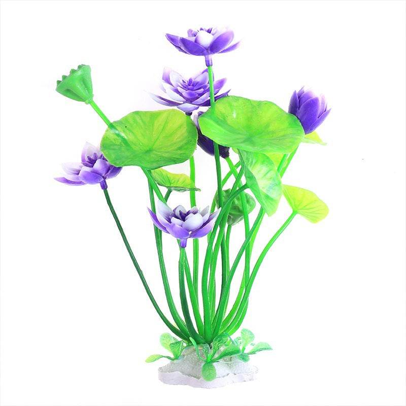 Fish Tank Landscaping Lotus Flowers Water Plants And Simulated Plants - Mubimart