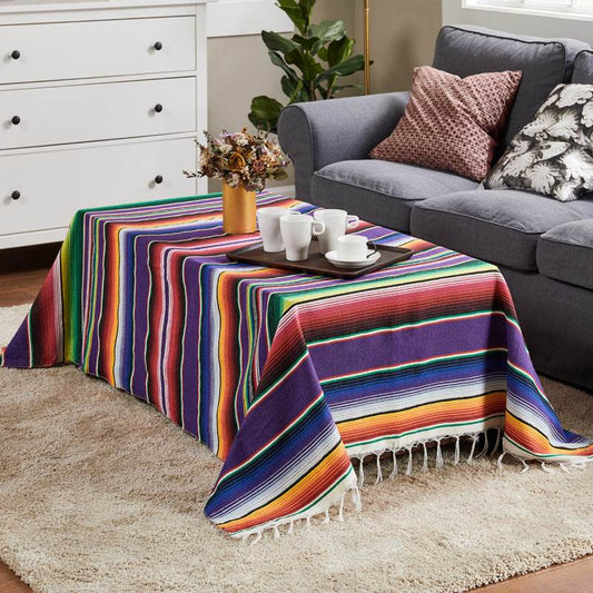 Flag Woven Tablecloth Tassel Blanket Beach Blanket Beach Mat - Mubimart