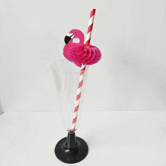 Flamingo Party Paper Straws Environmentally Friendly Kraft Paper Straws - Mubimart