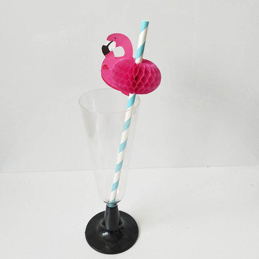 Flamingo Party Paper Straws Environmentally Friendly Kraft Paper Straws - Mubimart