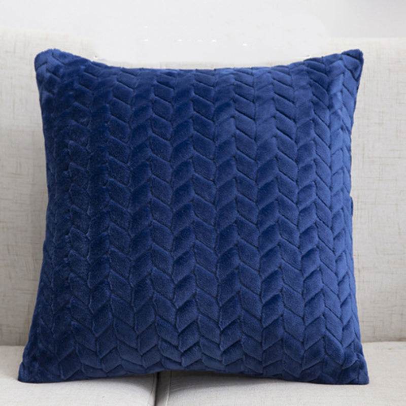 Flannel Solid Color Throw Pillow Sofa Cover Cushion Cover Nordic Style Simple Style - Mubimart