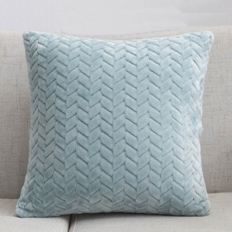 Flannel Solid Color Throw Pillow Sofa Cover Cushion Cover Nordic Style Simple Style - Mubimart