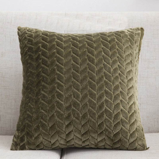 Flannel Solid Color Throw Pillow Sofa Cover Cushion Cover Nordic Style Simple Style - Mubimart