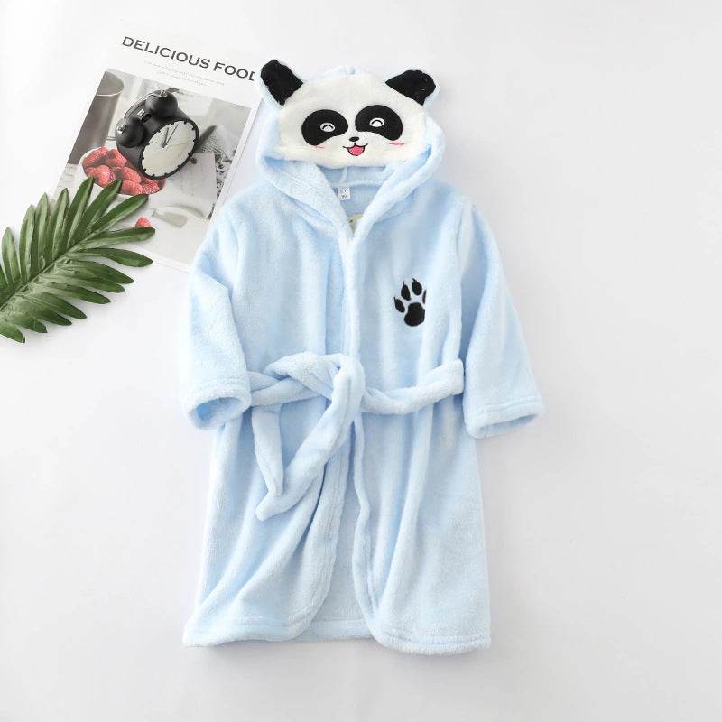Flannel lace hooded bathrobe - Mubimart