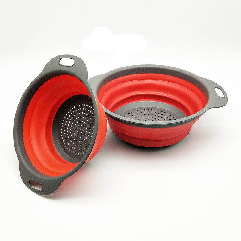 Foldable Silicone Colander Fruit Vegetable Washing Drain Basket Strainer Kitchen Collapsible Silicone Colander Baskets - Mubimart