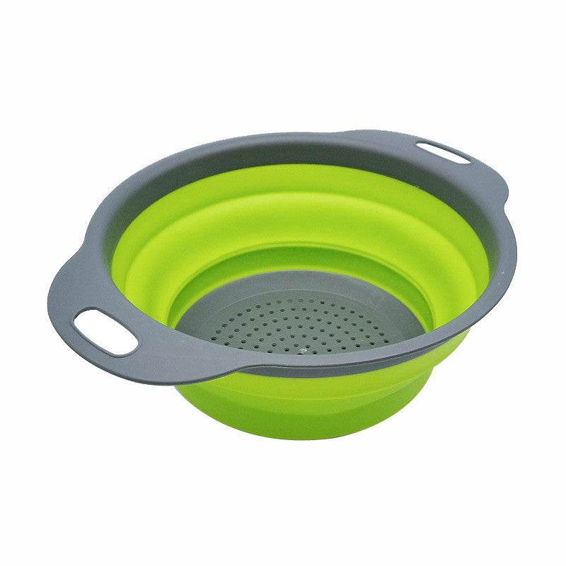 Foldable Silicone Colander Fruit Vegetable Washing Drain Basket Strainer Kitchen Collapsible Silicone Colander Baskets - Mubimart