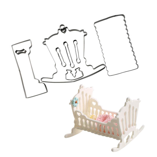 Fondant Mold Crib Shape Stainless Steel Cutting Tool - Mubimart