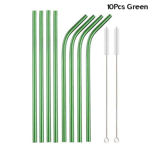 Food Grade 304 Stainless Steel Color Metal Straws - Mubimart