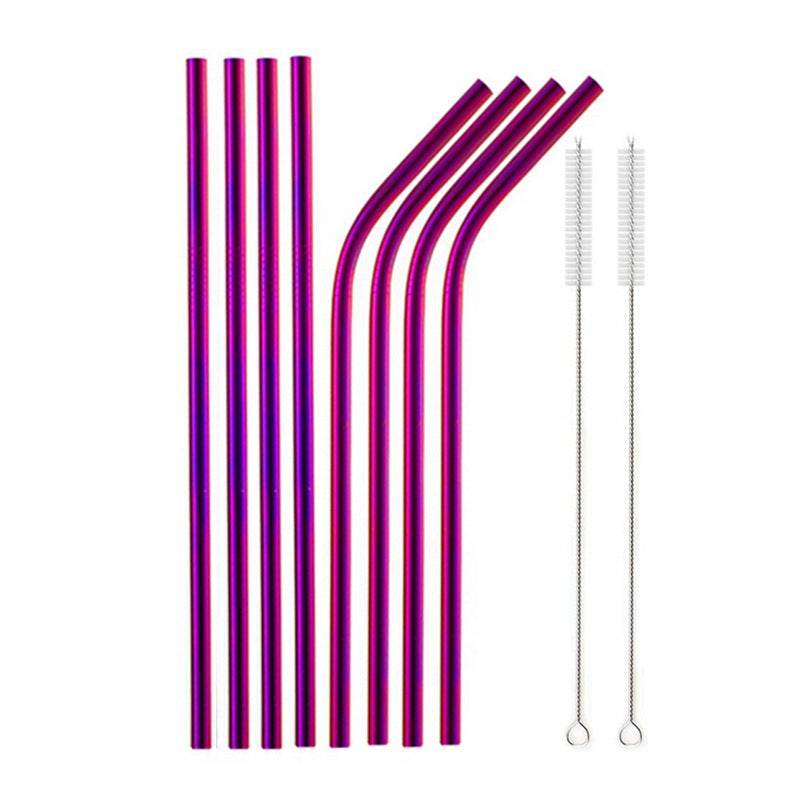 Food Grade 304 Stainless Steel Color Metal Straws - Mubimart