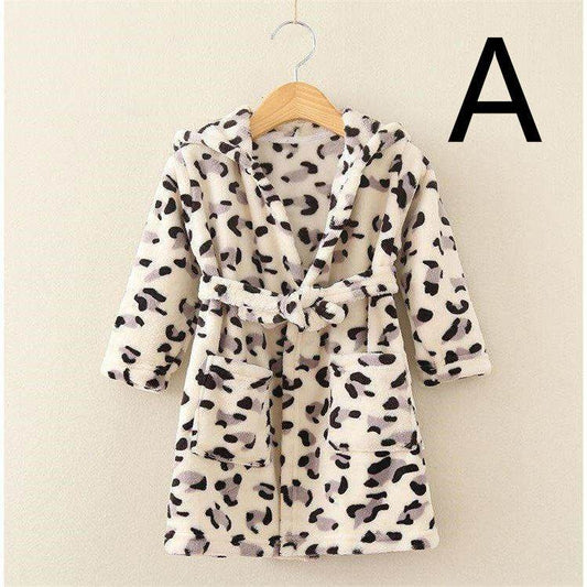 Four Seasons Home Service, Children's Clothing, Children's Bathrobe, Robe, Thickened Flannel - Mubimart