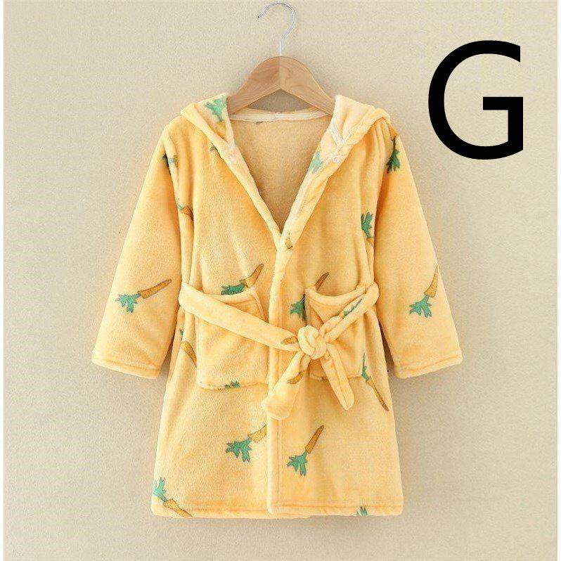 Four Seasons Home Service, Children's Clothing, Children's Bathrobe, Robe, Thickened Flannel - Mubimart