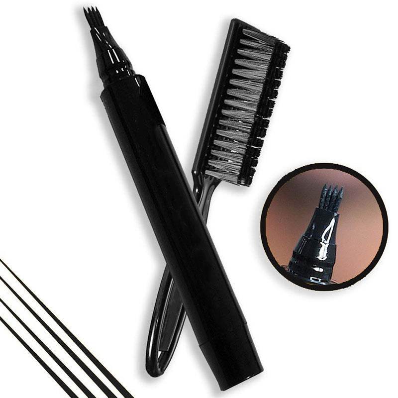 Four-pronged Beard Pen Beard Filling Pen Beard Pencil And Beard Brush Combination - Mubimart