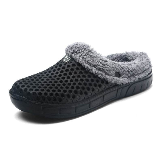 Fuzzy Plush Garden Clogs Mules Slippers Home Indoor Couple Slippers - Mubimart