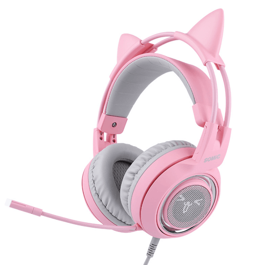 G951 Gaming Headset USB 7.1 Virtual Surround Sound Headsets LED Cat Ear Headphones - Mubimart