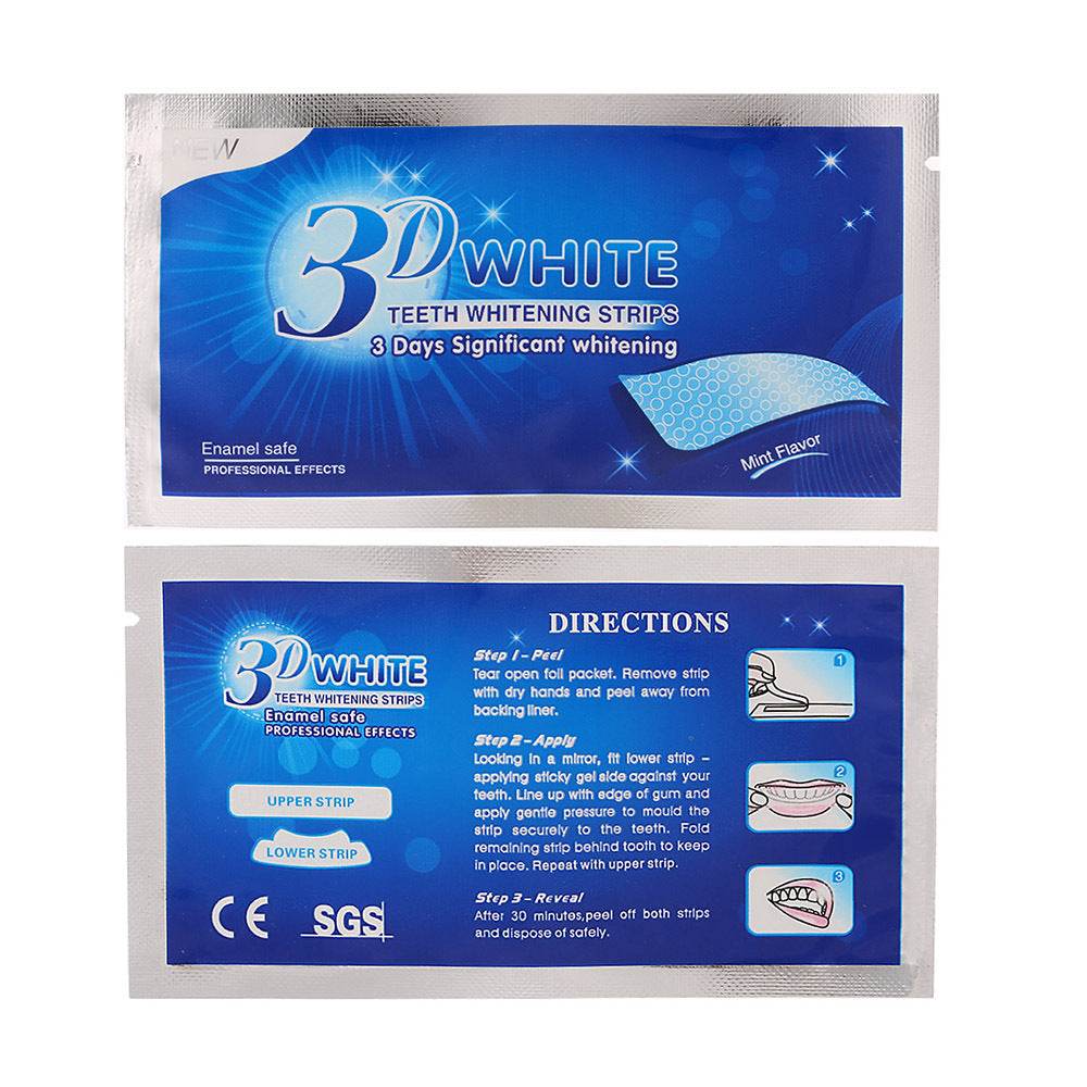 Gel Teeth Whitening Strips Oral Hygiene Care Double Elastic Teeth Strips Whitening Dental Bleaching Tools - Mubimart