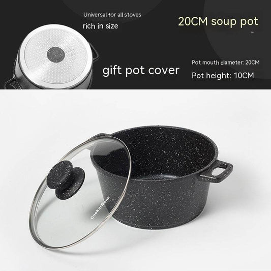 German Medical Stone Soup Pot Binaural Non-stick Pan - Mubimart