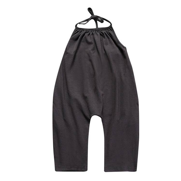 Girls Jumpsuits Summer Baby Girl Solid Overalls Soft Girls Fashion Leotard Outfit Clothes - Mubimart