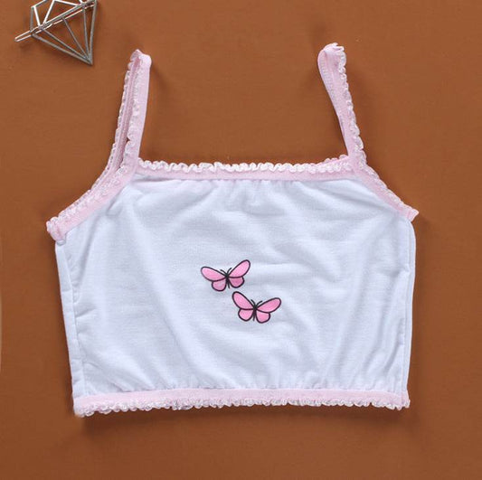Girls Sports Casual Cotton Camisole Bra - Mubimart