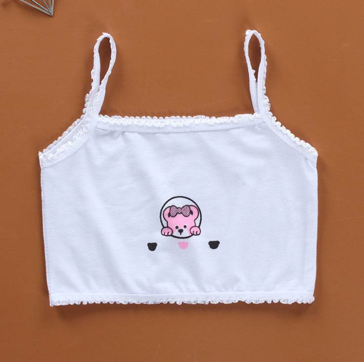 Girls Sports Casual Cotton Camisole Bra - Mubimart