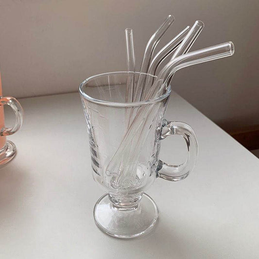Glass Straws, Pearl Milk Tea Coarse Drinking Straws, Non-disposable Transparent Water Cups, Long Straws - Mubimart