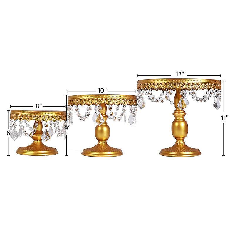 Golden Metal Wrought Iron Cake Stand - Mubimart