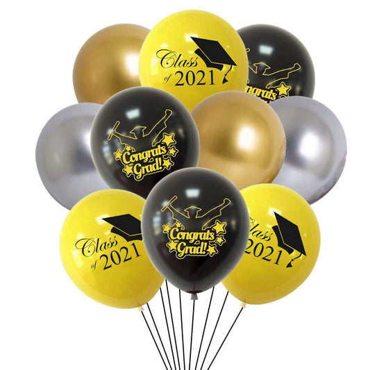 Graduation Party Paper Banner Graduation Season Printed Latex Balloons - Mubimart