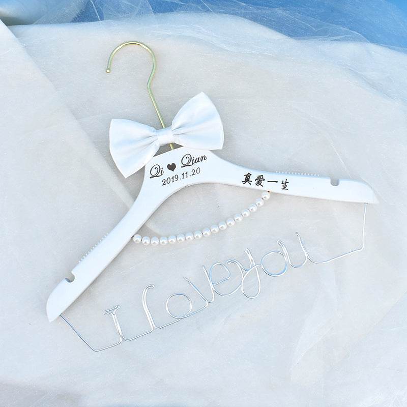 Groom Hanger Wedding Name Solid Wood Carving - Mubimart