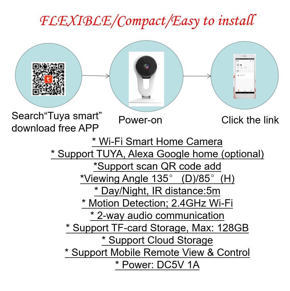 HD 1080p Smart Home IP Security Camera CCTV Camera - Mubimart