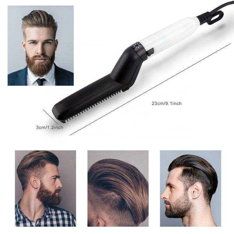 Hair Straightener Men Multifunctional Comb Curling Electric Brush Professional Hair Comb Brush Beard Straightener Hair Curler Fast Heating Styling Tools - Mubimart