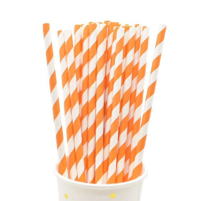 Halloween Biodegradable Drinking Paper Straws Pumpkin Bat Sp - Mubimart