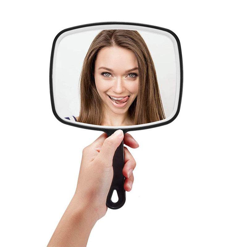 Hand Held Square Mirror Plastic Plane Square Mirror Cosmetic Modeling Mirror Hand Held Portable Dressing Mirror - Mubimart