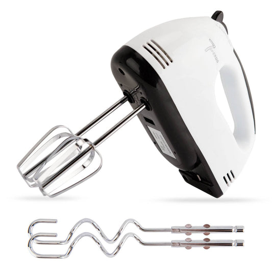 Hand Mixer Electric, Stainless Steel Electric Whisk With Dough Hooks For Baking, 7 Speeds, 260W, Turbo Boost & Easy Eject Button - Mubimart