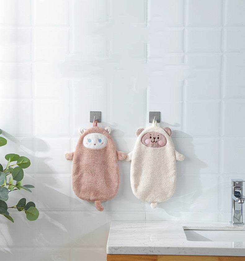 Hand Towels Can Be Hung Cartoon Absorbent Towels Bathroom Housework Cleaning - Mubimart