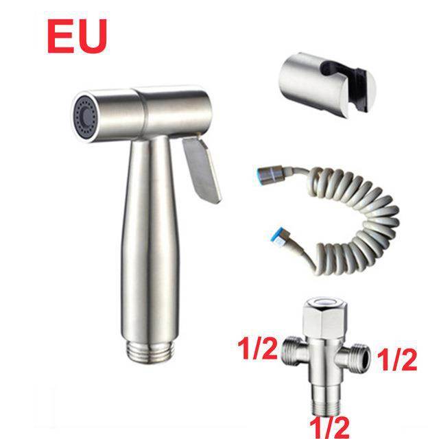 Handheld Bidet Toilet Sprayer, Stainless Steel Bathroom Pot - Mubimart