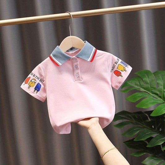 Handsome Trendy Boy And Baby Summer Short-sleeved Top - Mubimart