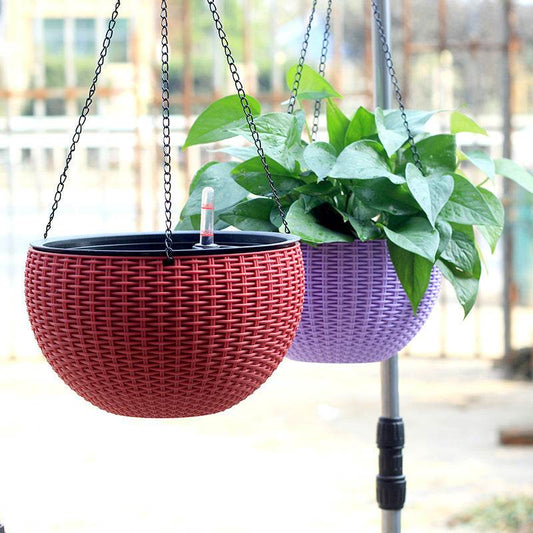 Hanging Basket Flower Pot Automatic Water Absorption Plastic Creative - Mubimart