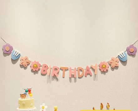 Happy Birthday Pull Flag Party Supplies Decoration Photo Props Scene Layout - Mubimart