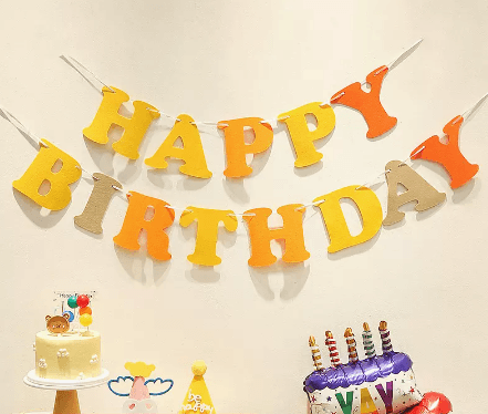 Happy Birthday Pull Flag Party Supplies Decoration Photo Props Scene Layout - Mubimart