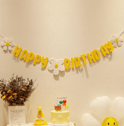 Happy Birthday Pull Flag Party Supplies Decoration Photo Props Scene Layout - Mubimart