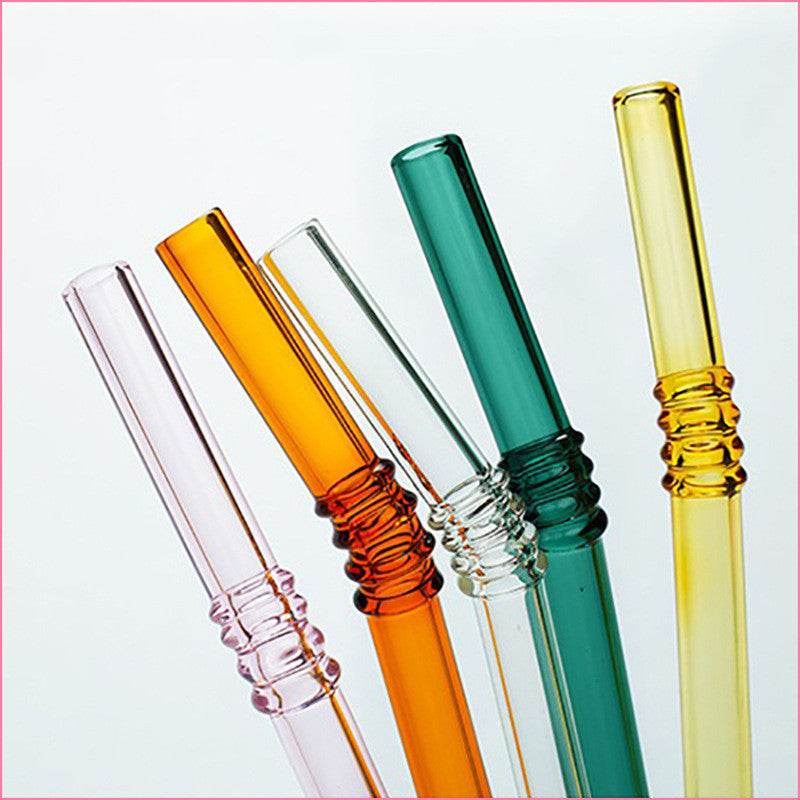 Heat-Resistant Xingke Glass Straws Creative Color High Borosilicate Drop Resistant And Durable Art Straws Juice Milk Tea Milk Bar - Mubimart