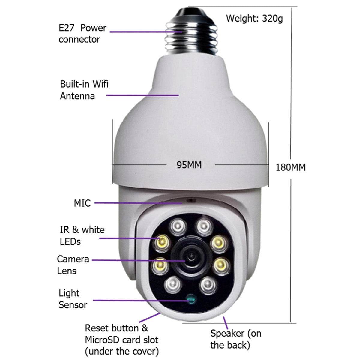 High-definition Security Surveillance Camera Wireless WIFI Connection Smart Home - Mubimart