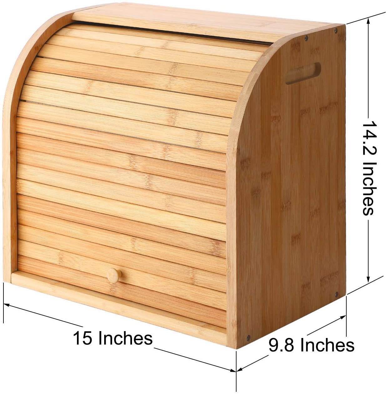 Home Fashion Bamboo Two Layer Bread Box - Mubimart